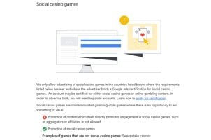 Google social sweepstakes casinos advertising